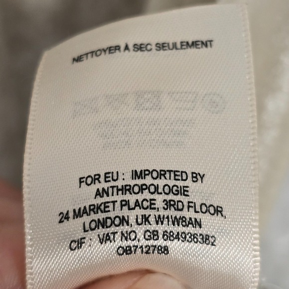 Maeve Womens Crushed Velvet Shirt Size 6 Beige Button Up Long Sleeve V Neck READ - Picture 7 of 14